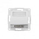 Priza telefon dubla 2xRJ12, 2x6 pini Hager-Polo